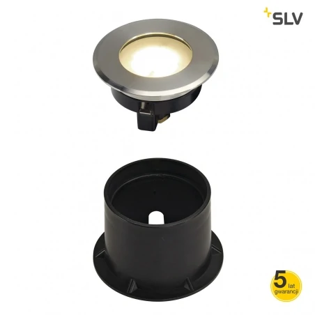 Oprawy-led-zewnetrzne - oprawa najazdowa okrągła szczotkowana stal nierdzewna 3000k dasar flat 230v led 228412 slv 