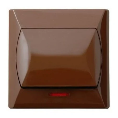 Wlaczniki-i-przyciski-dzwonkowe - włącznik zwierny dzwonek brązowy z podświetleniem łp-6as/24 akcent ospel 