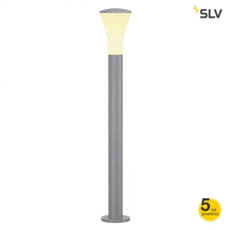 Lampy-ogrodowe-stojace - ogrodowa lampa stojąca słupek ogrodowy e27 24w srebrnoszary alpa cone 100 228922 slv 