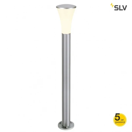 Lampy-ogrodowe-stojace - ogrodowa lampa stojąca słupek ogrodowy e27 24w srebrnoszary alpa cone 100 228922 slv 