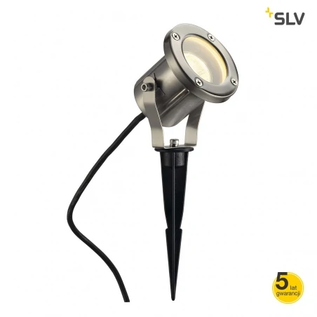 Lampy-ogrodowe-stojace - wbijana lampa ogrodowa reflektor stal nierdzewna 25w spike 229740 slv 
