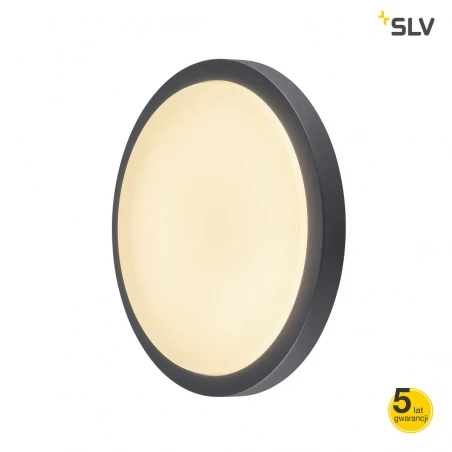Plafony - okrągła plafoniera led antracytowa 22w 3000k ip44 1430lm ainos 229975 slv 