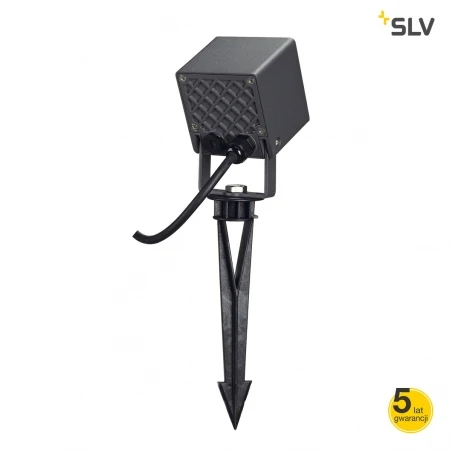 Lampy-ogrodowe-stojace - reflektor ogrodowy antracytowy 3000k ip65 6.7w cob led nautilus square led 231035 slv 