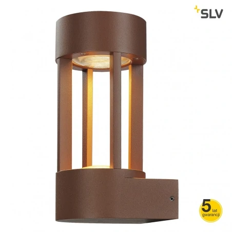 Kinkiety-ogrodowe - kinkiet zewnętrzny slots wall rdzawy 6.3w cob led 3000k ip44 slv 