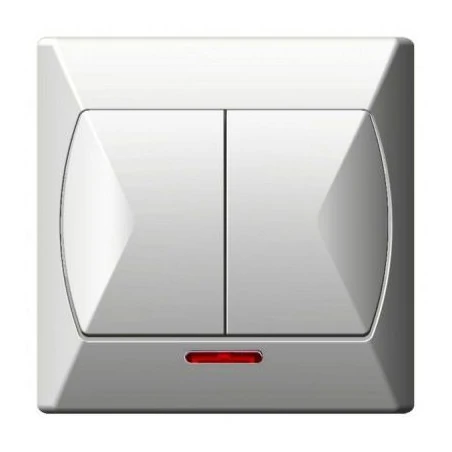 Wylaczniki-podwojne - wyłącznik podwójny z podświetleniem biały łp-2as/00 akcent ospel 