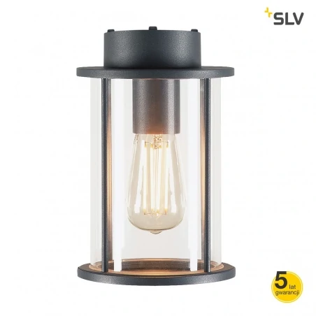 Lampy-ogrodowe-wiszace - lampa sufitowa okrągła photonia a60 antracyt szkło slv 