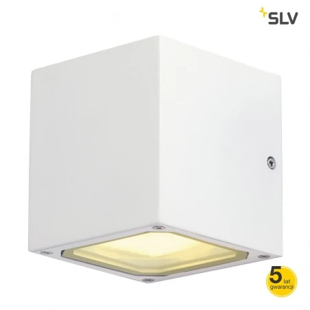 Kinkiety-ogrodowe - kinkiet elewacyjny sitra cube biały gx53 max 9w ip44 slv 