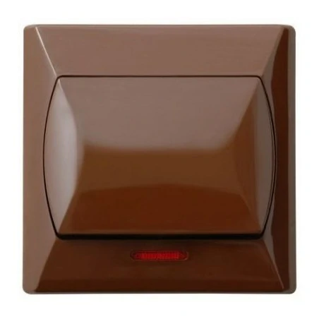 Wylaczniki-jednobiegunowe - wyłącznik jednobiegunowy z podświetleniem brązowy łp-1as/24 akcent ospel 