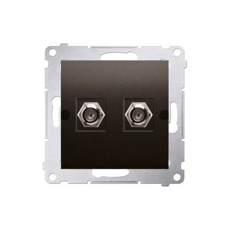 Gniazda-antenowe - gniazdo antenowe typu „f” podwójne brązowe dasf2.01/46  simon 54 kontakt-simon 