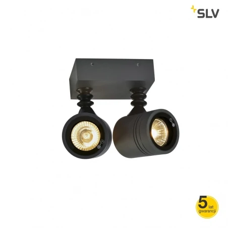 Kinkiety-zewnetrzne - zewnętrzna oprawa ścienno-sufitowa new myra wall spot, antracyt, 2x gu10, max. 2x 50w, ip55 slv 