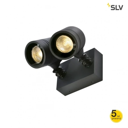 Kinkiety-zewnetrzne - zewnętrzna oprawa ścienno-sufitowa new myra wall spot, antracyt, 2x gu10, max. 2x 50w, ip55 slv 