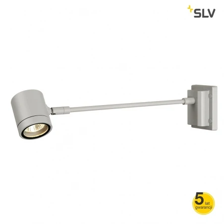 Kinkiety-ogrodowe - kinkiet elewacyjny srebrnoszary new myra display straight gu10 max 50w ip55 slv 