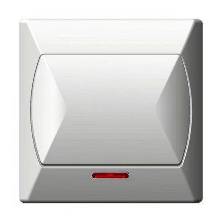 Wylaczniki-jednobiegunowe - włącznik jednobiegunowy z podświetleniem pomarańczowym biały łp-1as/00 akcent ospel 