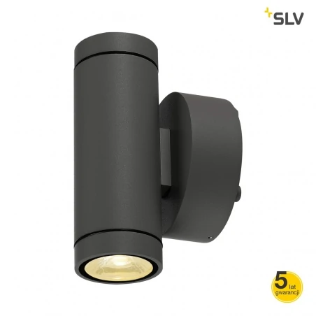 Kinkiety-ogrodowe - oświetlenie zewnętrzne domu antracyt helia 2x6w led 3000k slv 