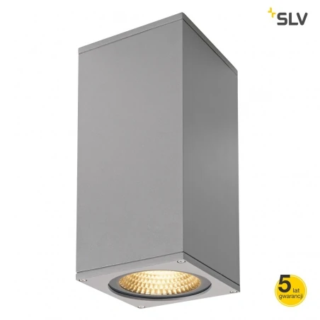 Kinkiety-ogrodowe - kinkiet zewnętrzny led big theo wall 3000k g-d srebrnoszara w-h-d 13-27.5-13.5 cm slv 