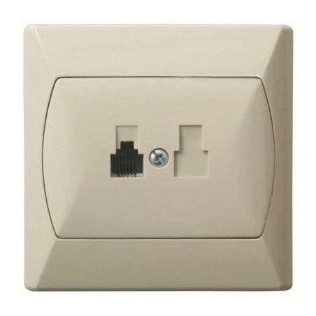 Gniazda-telefoniczne - gniazdo telefoniczne rj11 pojedyncze beżowe gpt-1a/01 akcent ospel 