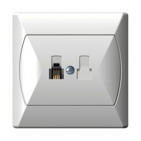 Gniazda-telefoniczne - gniazdo telefoniczne rj11 pojedyncze białe gpt-1a/00 akcent ospel 