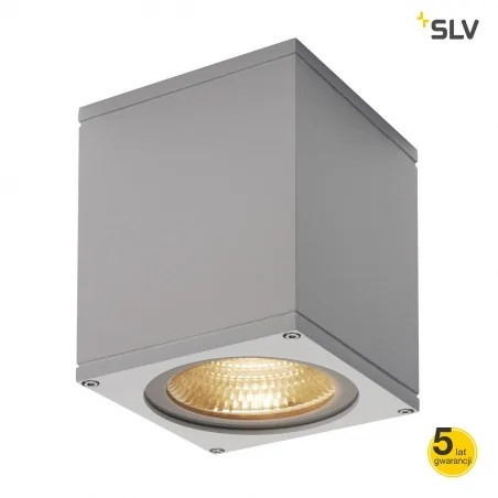 Kinkiety-lazienkowe - srebrnoszara lampa ścienna led na taras 21w 3000k 2000lm big theo wall 234524 slv 