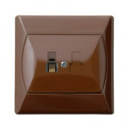 Gniazda-telefoniczne - gniazdo telefoniczne rj11 pojedyncze brązowe gpt-1a/24 akcent ospel 