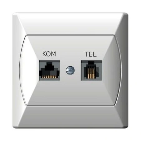 Gniazda-komputerowo-telefoniczne - gniazdo komputerowo-telefoniczne rj45+rj11 forex białe gpkt-a/f/00 akcent ospel 