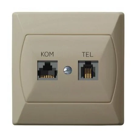 Gniazda-komputerowo-telefoniczne - gniazdo komputerowo-telefoniczne rj45+rj11 beżowe forex gpkt-a/f/01 akcent ospel 