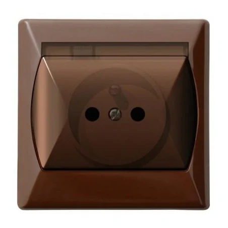 Gniazda-pojedyncze-podtynkowe - gniazdo bryzgoszczelne z uziemieniem brązowe gph-1az/24/d akcent ospel 