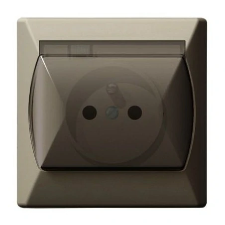 Gniazda-pojedyncze-podtynkowe - gniazdo bryzgoszczelne pojedyncze z uziemieniem beżowe ip44 gph-1az/01/d akcent ospel 