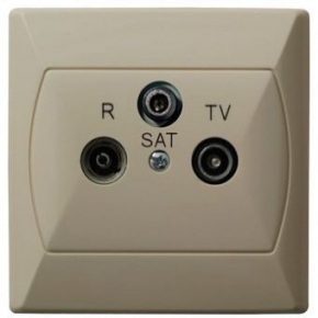  Gniazdo antenowe RTV-SAT końcowe beżowe GPA-AS/01 AKCENT OSPEL 