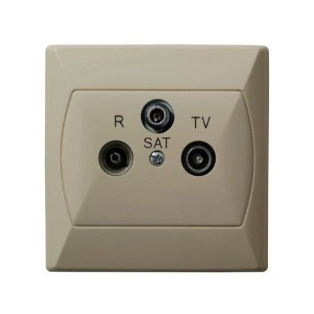 Gniazda-antenowe - gniazdo antenowe rtv-sat końcowe beżowe gpa-as/01 akcent ospel 