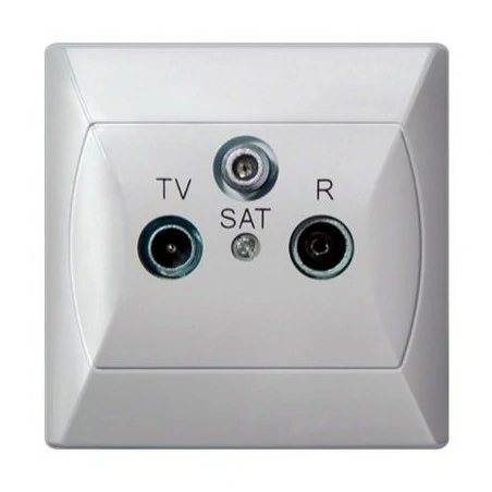 Gniazda-antenowe - gniazdo antenowe rtv-sat końcowe białe gpa-as/00 akcent ospel 
