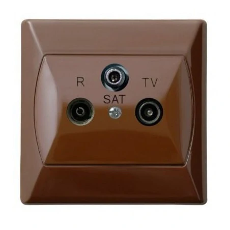 Gniazda-antenowe - gniazdo antenowe rtv-sat końcowe brązowe gpa-as/24 akcent ospel 