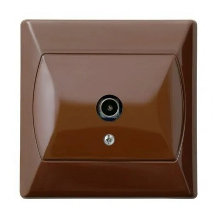 Gniazda-antenowe - gniazdo antenowe rtv brązowe gpa-1a/24 akcent ospel 