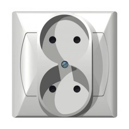 Gniazda-podwojne-podtynkowe - gniazdo podwójne podtynkowe bez uziemienia białe gp-2a/00 akcent ospel 