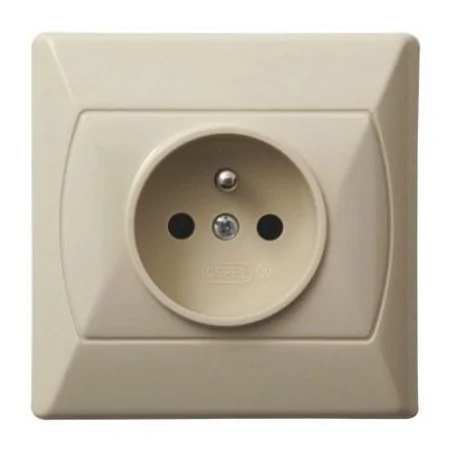 Gniazda-pojedyncze-podtynkowe - gniazdo pojedyncze z uziemieniem beżowe gp-1az/01 akcent ospel 
