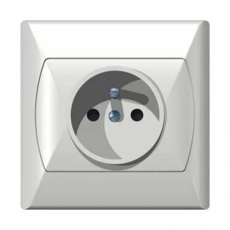 Gniazda-pojedyncze-podtynkowe - gniazdo pojedyncze podtynkowe z uziemieniem białe gp-1az/00 akcent ospel 