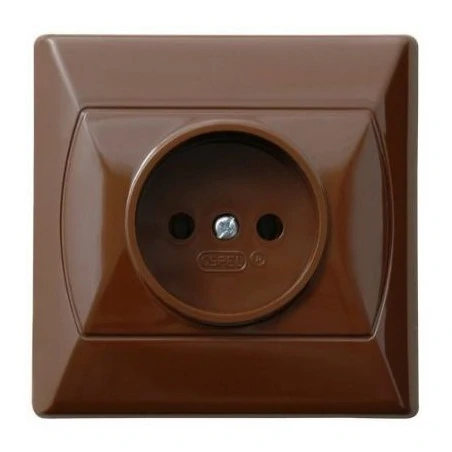 Gniazda-pojedyncze-podtynkowe - gniazdo pojedyncze podtynkowe bez uziemienia brązowe gp-1a/24 akcent ospel 