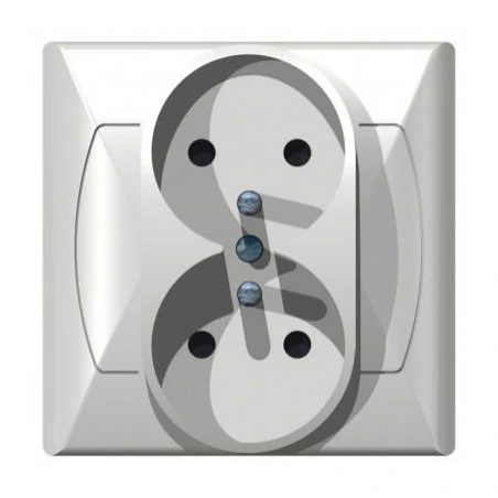 Gniazda-podwojne-podtynkowe - gniazdo podwójne z uziemieniem białe gp-2az/00 akcent ospel 