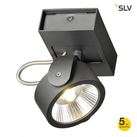 Lampy-sufitowe - reflektor ścienno-sufitowy kalu led 1 czarny 3000k 60° slv 