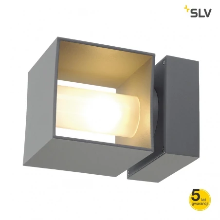 Kinkiety-ogrodowe - dekoracyjny kinkiet elewacyjny square turn qt14 ścienna srebrnoszara max 42w ip44 slv 