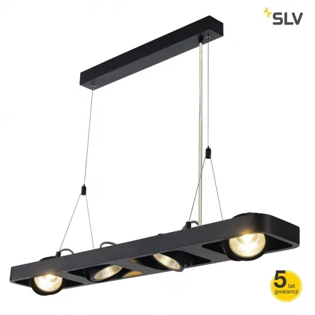 Lampy-sufitowe - wisząca lampa z poczwórnym źródłem światła czarna lynah led 3000k slv 
