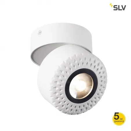 Lampy-sufitowe - ruchoma oprawa ścienna-sufitowa led biała-czarna 3000k 25° slv 