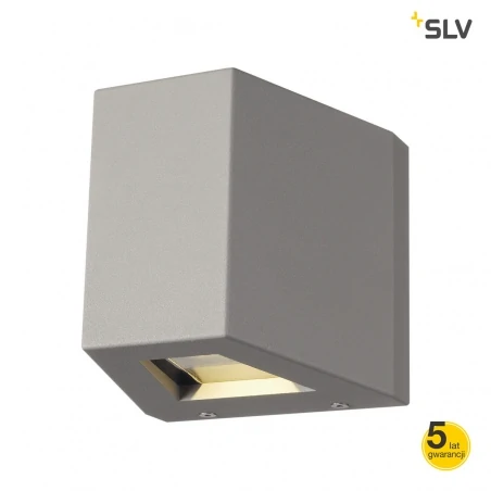 Kinkiety-ogrodowe - dekoracyjny kinkiet elewacyjny out beam qt-de12 srebrnoszary max 80w ip44 slv 