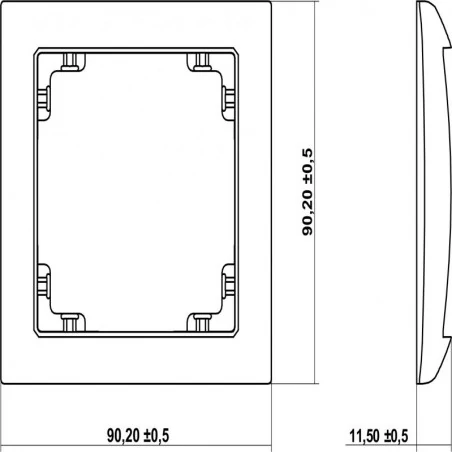 Osprzet-produkty-uzupelniajace - pojedyncza ramka grafitowa 11drso-1 deco soft karlik 