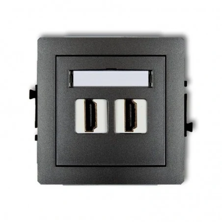 Gniazda-hdmi - grafitowe podwójne gniazdo hdmi 11dhdmi-2 deco karlik 