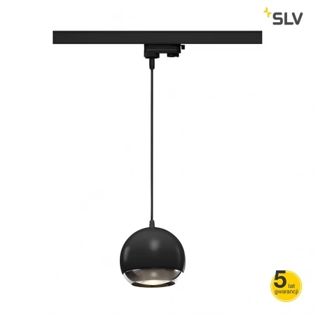 Lampy-sufitowe - oprawa wisząca do szyn 3-fazowa light eye 150 qpar111 czarna-chrom max. 75w slv 
