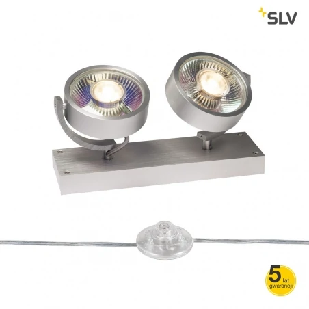 Lampy-sufitowe - reflektor podłogowy srebrnoszary kalu qpar111 2 floor max. 75w slv 