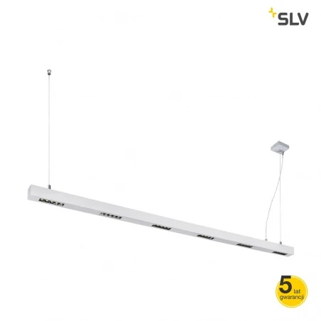 Lampy-sufitowe - lampa sufitowa wisząca szara 4000k 4600lm 200cm 85w q-line 1000937 slv 