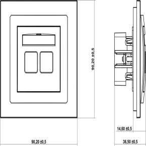 Gniazda-komputerowo-telefoniczne - białe gniazdo telefoniczne rj11+komputerowe rj45 kat. 5e dgtk deco karlik 