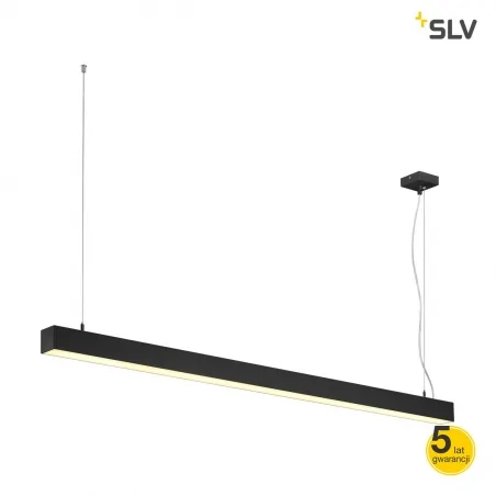 Lampy-sufitowe - wisząca lampa sufitowa nad stół czarna q-line single led 1500mm slv 