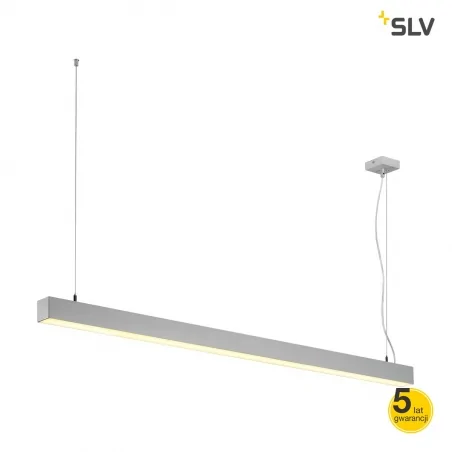 Lampy-sufitowe - dekoracyjna lampa wisząca szara q-line  single led 1500mm slv 